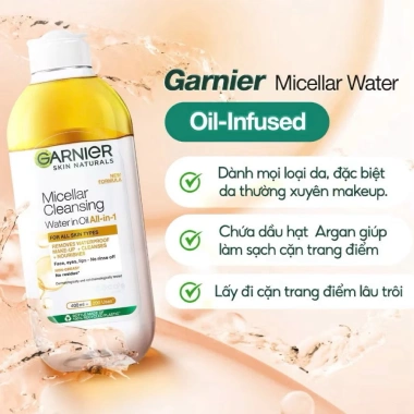 Nước tẩy trang Garnier Micellar Oil-Infused - Dưỡng ẩm, làm sạch, giảm giá chỉ 229k 2