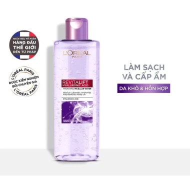 Nước Tẩy Trang L'oreal Revitalift Hyaluronic Acid 400ml - Dưỡng ẩm, làm sạch sâu, giá 289.000₫ 3 Nước Tẩy Trang L'oreal Revitalift Hyaluronic Acid 400ml - Dưỡng ẩm, làm sạch sâu, giá 289.000₫ 3
