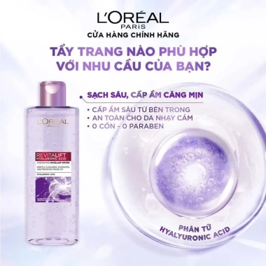 Nước Tẩy Trang L'Oreal Revitalift Hyaluronic Acid 95ml - Dưỡng ẩm, Giá chỉ 1.000.000 VND 2 Nước Tẩy Trang L'Oreal Revitalift Hyaluronic Acid 95ml - Dưỡng ẩm, Giá chỉ 1.000.000 VND 2
