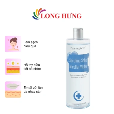 Nước tẩy trang Pharmaform Spirulina Sebo Micellar 500ml - Kiểm soát bã nhờn, Giá 319.000₫