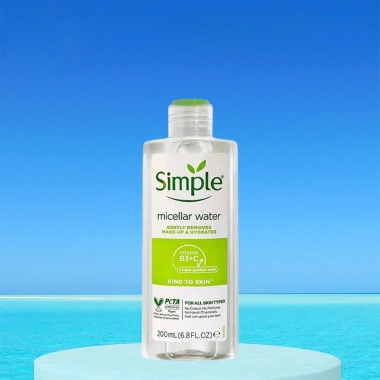 Nước tẩy trang Simple Micellar Water 200ml - Làm sạch sâu, dưỡng ẩm, không gây khô, giảm mụn, giá chỉ 89.000đ