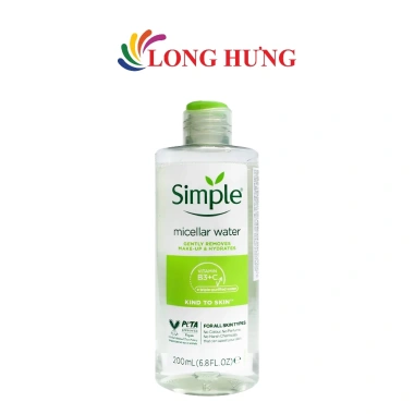 Nước tẩy trang Simple Micellar Water 200ml - Làm sạch sâu, dưỡng ẩm, không gây khô, giảm mụn, giá chỉ 89.000đ