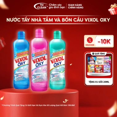 Nước tẩy Vixol Oxy 700ml Thái Lan - Diệt vi khuẩn, sáng bóng, thơm dễ chịu - 59,000 VND