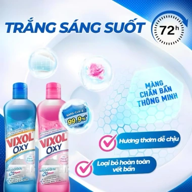 Nước tẩy Vixol Oxy 700ml Thái Lan - Diệt vi khuẩn, sáng bóng, thơm dễ chịu - 59,000 VND