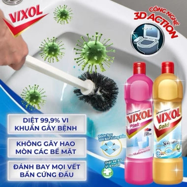 Nước tẩy Vixol Oxy 700ml Thái Lan - Diệt vi khuẩn, sáng bóng, thơm dễ chịu - 59,000 VND