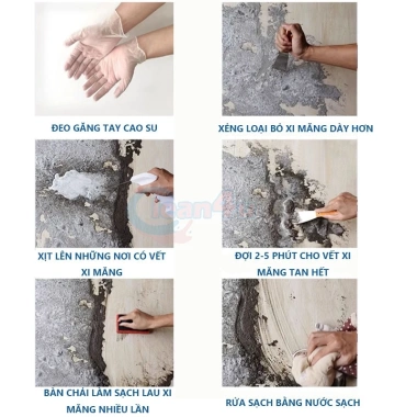 Nước Tẩy Xi Măng 1L Siêu Hiệu Quả - Giá 78.999đ, Xóa Vết Xây Dựng Nhanh
