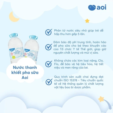 Nước thanh khiết pha sữa Aoi giữ trọn dưỡng chất - 350ml/500ml/1,5L giá ưu đãi 122.455₫ 2
