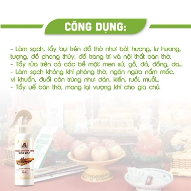 Nước thơm bao sái lau bàn thờ AN AN cao cấp - Tăng tài lộc, tẩy uế, giá ưu đãi 59.000 VND 3