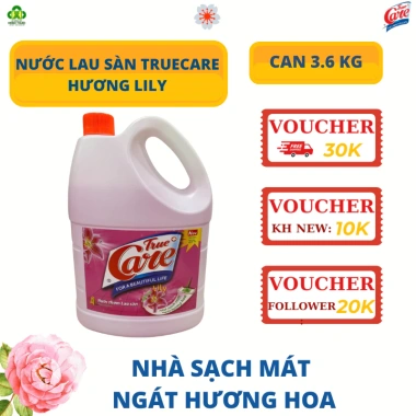 Nước thơm lau sàn TrueCare 3kg6 Giảm giá 79.000, nhà sạch mát hương hoa tươi