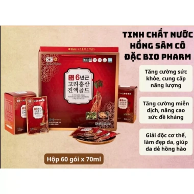Nước tinh chất hồng sâm 6 năm tuổi Bio Pharm - Hộp 60 gói 70ml, giá 440.000₫ 2