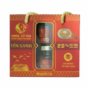 Nước tổ yến sào cao cấp chưng đông trùng hạ thảo Yến Xanh Lốc 6 lọ 70ml - Giá ưu đãi 279.000đ 3 Nước tổ yến sào cao cấp chưng đông trùng hạ thảo Yến Xanh Lốc 6 lọ 70ml - Giá ưu đãi 279.000đ 3