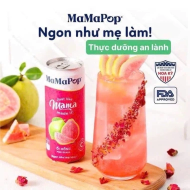 Nước Trái Cây Sparkling MAMAPOP 330ml - Ngon Như Mẹ Làm, Giá 25.900đ, HSD 2.027 8