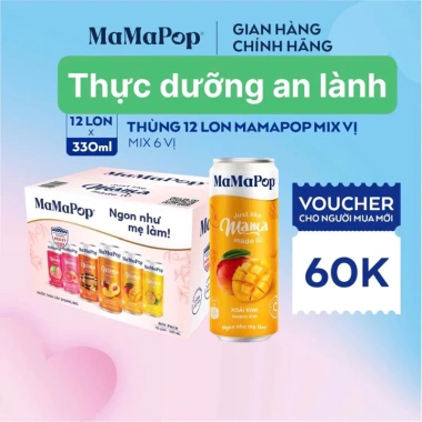 Nước Trái Cây Sparkling MAMAPOP 6 Vị - Ngon Như Mẹ Làm, Giá 299.900 Đã Giảm
