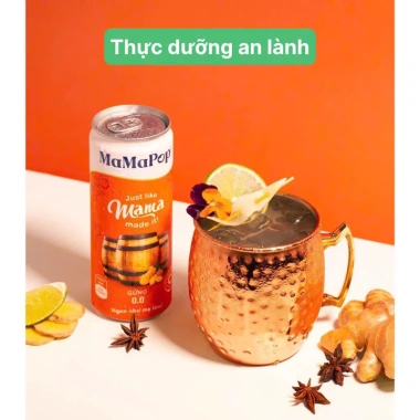 Nước trái cây Sparkling Mamapop vị bia gừng 0.0 - 4 lon 330ml, giá chỉ 113.900đ 2
