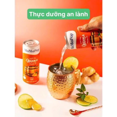 Nước Trái Cây Sparkling Mamapop Vị Bia Gừng 12 Lon 330ml - Ngon Như Mẹ Làm, Giá 360.000