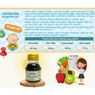 Nước tương tare 100ml Thuyền Xưa ăn dặm vị ngọt dịu, kích thích vị giác trẻ - Giá 100.000đ giảm từ 121.000đ 6
