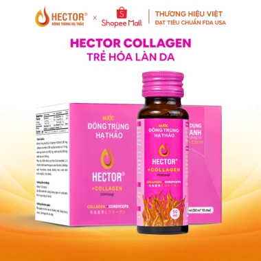 Nước uống collagen Đông Trùng Hạ Thảo Hector 10 chai - Giá ưu đãi 610.000, hỗ trợ da căng mịn, sức khỏe tối ưu