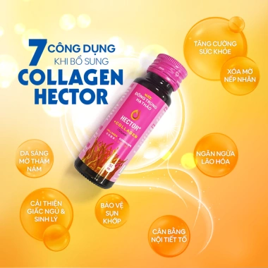 Nước uống collagen Đông Trùng Hạ Thảo Hector 10 chai - Giá ưu đãi 610.000, hỗ trợ da căng mịn, sức khỏe tối ưu