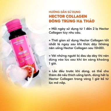 Nước uống collagen Đông Trùng Hạ Thảo Hector 10 chai - Giá ưu đãi 610.000, hỗ trợ da căng mịn, sức khỏe tối ưu