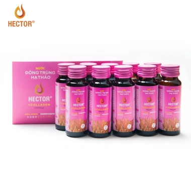 Nước uống collagen Đông Trùng Hạ Thảo Hector 10 chai - Giá ưu đãi 610.000, hỗ trợ da căng mịn, sức khỏe tối ưu