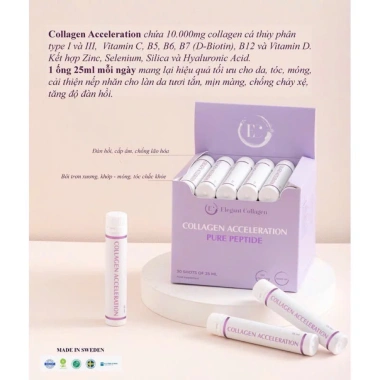 Nước Uống Collagen Elegant Acceleration Pure Peptide 30 ống - Dưỡng Da, Tóc, Móng, Giá Ưu Đãi 2.150.000 VND
