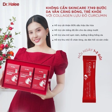 Nước Uống Collagen Lựu Đỏ Curcumin Dr.Halee Dưỡng Da Sáng Mịn, Giảm Nám 10 Gói 15ml Giá Ưu Đãi 850k 3