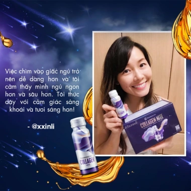 Nước uống Collagen Nite Kinohimitsu 50g: chống lão, ngủ ngon, sáng mịn, 909k