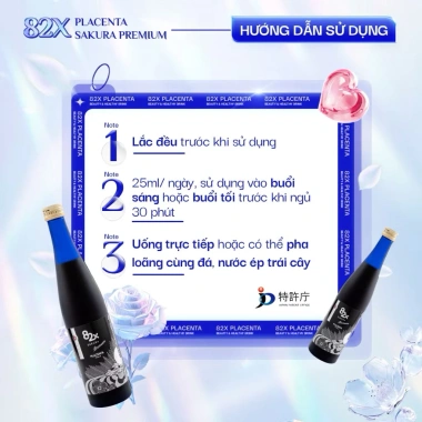Nước uống Collagen Placenta Sakura Premium 82x - Dưỡng da mịn sáng, giảm giá tới 23% chỉ 2.29 triệu 8
