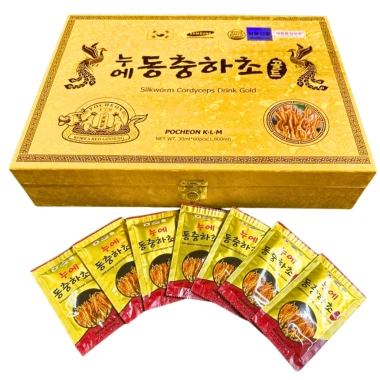 Nước Uống Đông Trùng Hạ Thảo Hộp Gỗ Vàng 30ml 60 Gói DHC Korea Ginseng Giá Ưu Đãi 1.880.000 VND