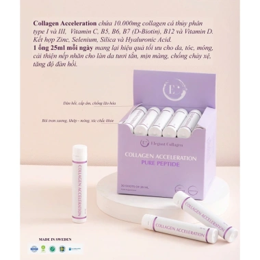 Nước uống Elegant Collagen Acceleration Pure Peptide Thụy Điển 30 ống 25ml – Giá ưu đãi 700.000₫ - Suncos