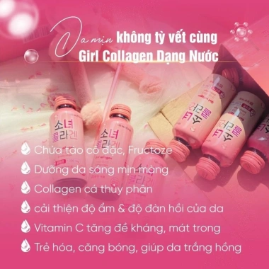 Nước uống Girl Collagen Hàn Quốc 100ml - 10 lọ, giảm giá 120k, tăng độ đàn hồi da 3 Nước uống Girl Collagen Hàn Quốc 100ml - 10 lọ, giảm giá 120k, tăng độ đàn hồi da 3