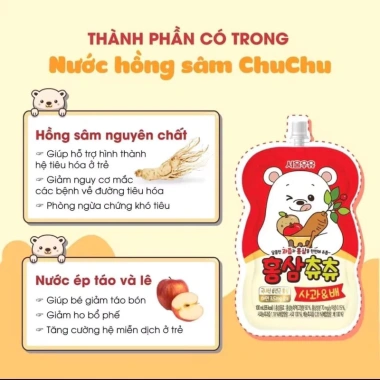 Nước Uống Hồng Sâm ChuChu Đồ Ăn Nhẹ Cho Bé Nhập Khẩu Hàn Quốc Chính Ngạch Giấy Tờ Đầy Đủ Giá 290k Giảm từ 350.900