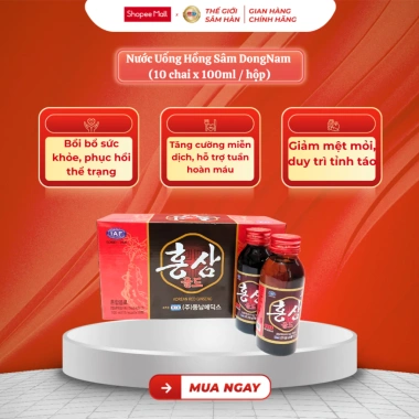 Nước Uống Hồng Sâm DongNam Hàn Quốc 10 chai 100ml - Korepharma giảm giá 120k, ưu đãi hấp dẫn