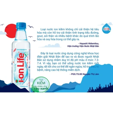 Nước uống kiềm ionLife 330ml, thùng 24 chai vi khoáng tự nhiên, công nghệ Nhật Bản, chỉ 40.000đ 2 Nước uống kiềm ionLife 330ml, thùng 24 chai vi khoáng tự nhiên, công nghệ Nhật Bản, chỉ 40.000đ 2