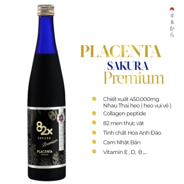 Nước uống trắng da 82X Collagen Placenta, giảm còn 1.9tr, da sáng mịn, dưỡng sâu