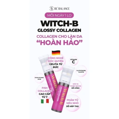 Nước uống WITCH-B Glossy Collagen Bebalance 14 ống - Collagen da đẹp, giá ưu đãi 330.000₫ (giảm từ 415.800₫)