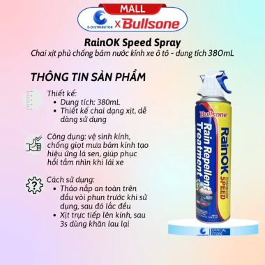 Nước vệ sinh kính Bullsone 3in1 chống bám mưa 380ml - Hàng chính hãng giá ưu đãi