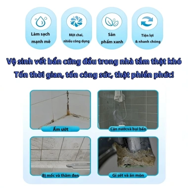 Nước Vệ Sinh Phòng Tắm Đa Năng 380ml - Làm Sạch Kính, Gương, Vòi Sen, Khử Mùi Hiệu Quả Giá Ưu Đãi 67.620 VND