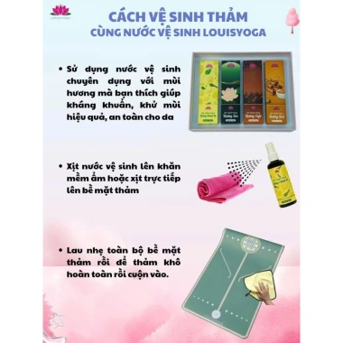 Nước Vệ Sinh Thảm Yoga Louis Yoga - Khử Mùi, Kháng Khuẩn, An Toàn Cho Da 99k
