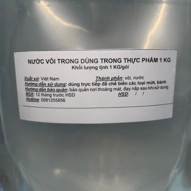 Nước Vôi Trong 1kg dùng làm bánh, mứt, túi - Giá 29.000₫, chất lượng cao, an toàn