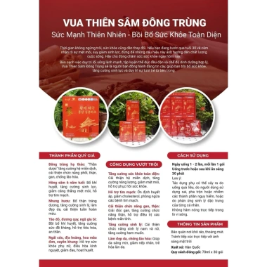 Nước Vua Thiên Sâm Đông Trùng Hạ Thảo Hankwanjang 30 Gói Độc Quyền - Giá chỉ 499.000, giảm sâu 119.760