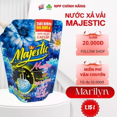 Nước Xả Vải Majestic Xanh - Thơm Lâu, Mềm Vải, Dịu Nhẹ Cho Da, Giá 89.000đ Nước Xả Vải Majestic Xanh - Thơm Lâu, Mềm Vải, Dịu Nhẹ Cho Da, Giá 89.000đ