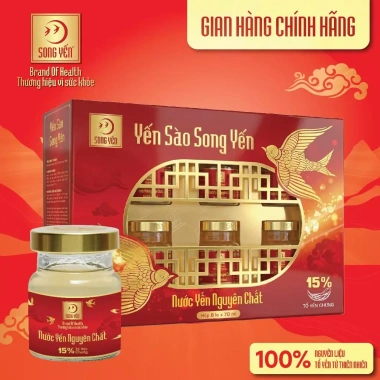 Nước Yến 15% Song Yến - Lốc 6 lọ 70ml, giảm 22%, tăng sức đề kháng, bảo vệ sức khỏe, giá 297k