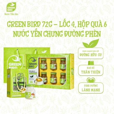Nước Yến Chưng Đường Phèn Green Bird 72g - Thanh mát, dễ uống, giảm giá 142.500₫ 2 Nước Yến Chưng Đường Phèn Green Bird 72g - Thanh mát, dễ uống, giảm giá 142.500₫ 2