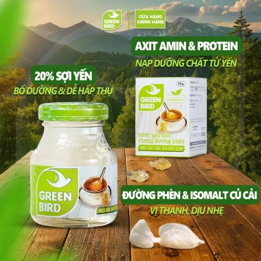 Nước Yến Chưng Đường Phèn Green Bird 72g - Thanh mát, dễ uống, giảm giá 142.500₫