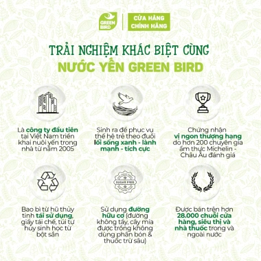 Nước Yến Chưng Đường Phèn Green Bird 72g - Thanh mát, dễ uống, giảm giá 142.500₫