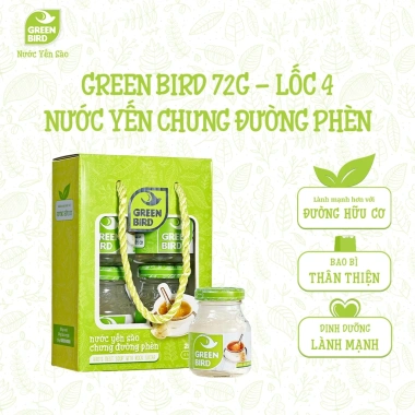 Nước Yến Chưng Đường Phèn Green Bird 72g - Thanh mát, dễ uống, giảm giá 142.500₫ 10 Nước Yến Chưng Đường Phèn Green Bird 72g - Thanh mát, dễ uống, giảm giá 142.500₫ 10