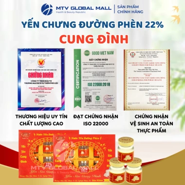 Nước Yến Sào Chưng Đường Phèn 22% - Bồi Bổ Sức Khoẻ, Hộp 6 lọ - Yến Sào Cung Đình ưu đãi 1,492,000 VND