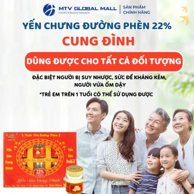 Nước Yến Sào Chưng Đường Phèn 22% - Bồi Bổ Sức Khoẻ, Hộp 6 lọ - Yến Sào Cung Đình ưu đãi 1,492,000 VND