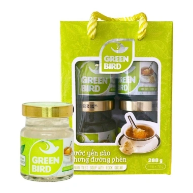 Nước Yến Sào Chưng Đường Phèn Green Bird 72g x4 chai - Giá ưu đãi 118k, tăng sức đề kháng